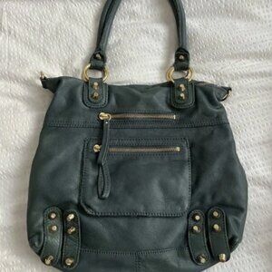 Línea Pelle leather hobo - rich teal w/gold hardware & zebra interior